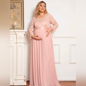Ever Pretty Blush Long Sleeve Lace Dress